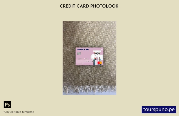 listo para imprimir Plantilla frontal de Mastercard bancaria de USA Popular, Inc